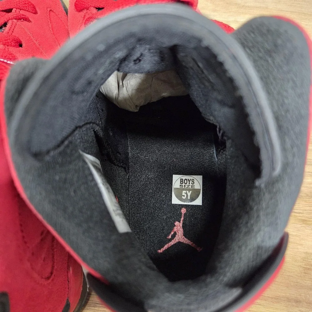 Nike Air Jordan 6‎ Retro GS Shoes Youth Size 5Y Toro Bravo Red Black 384665-600